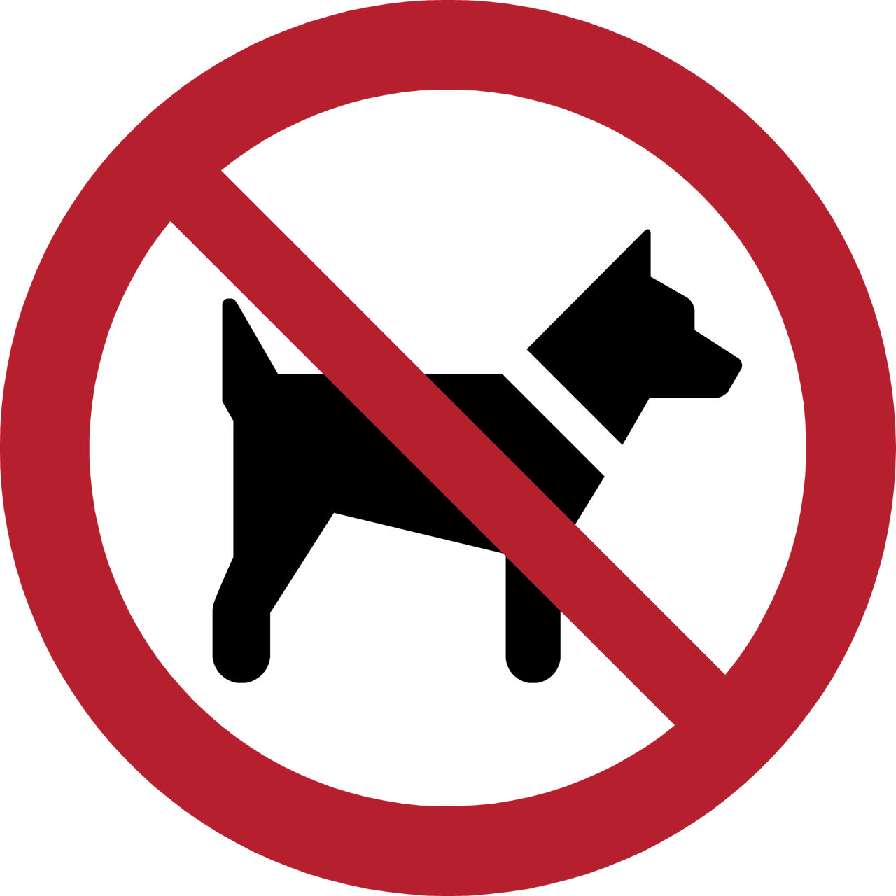 Pictogram bordje Honden niet toegestaan, Ø 200 mm