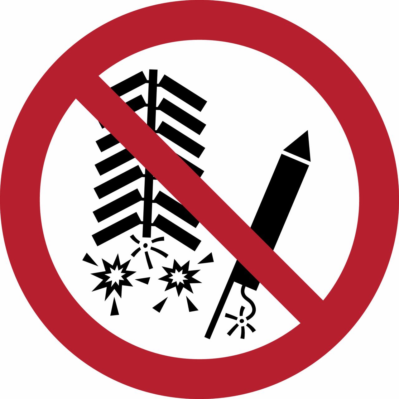 Pictogram bordje Vuurwerk verboden, 100 mm