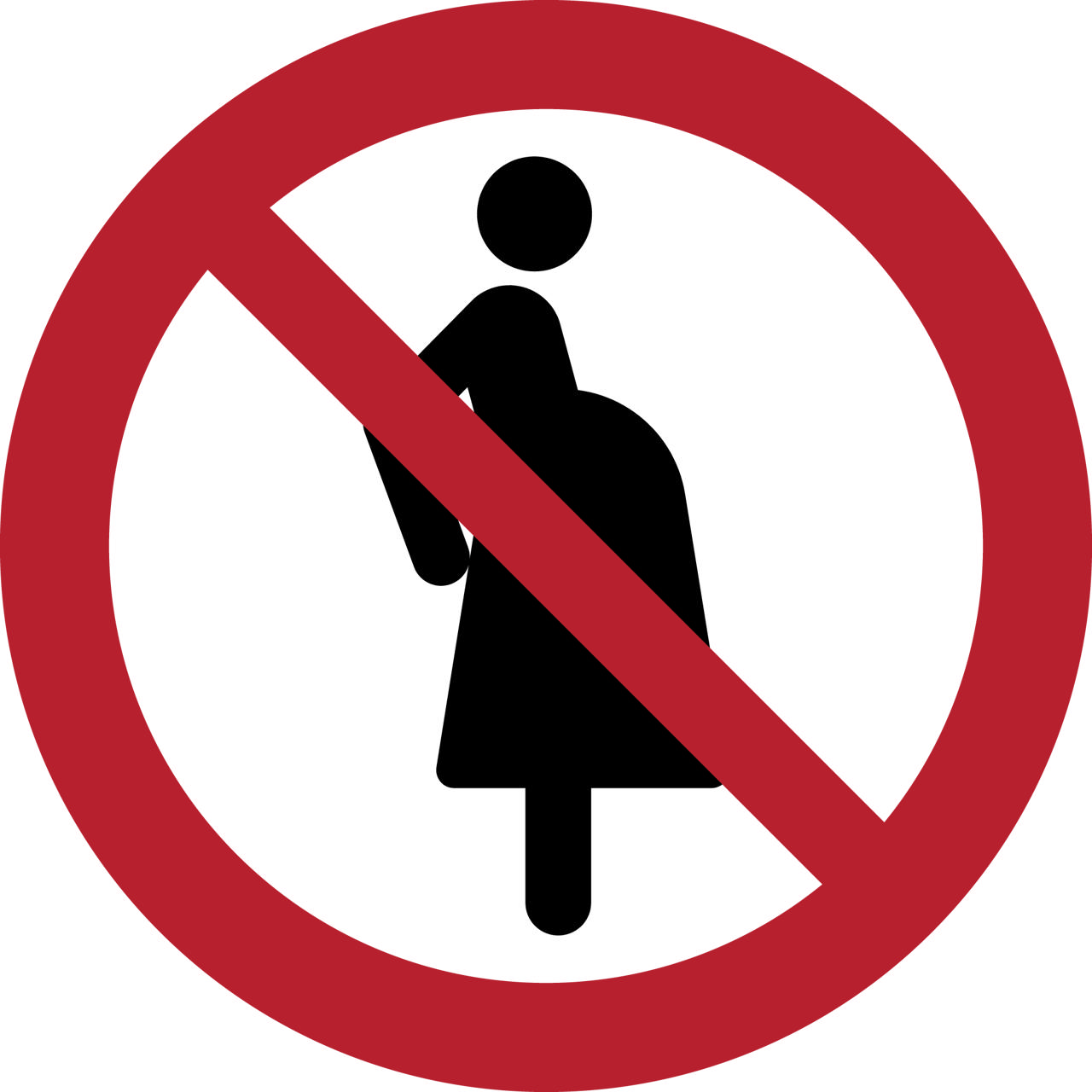 Pictogram bordje Verboden voor zwangere vrouwen, 100 mm