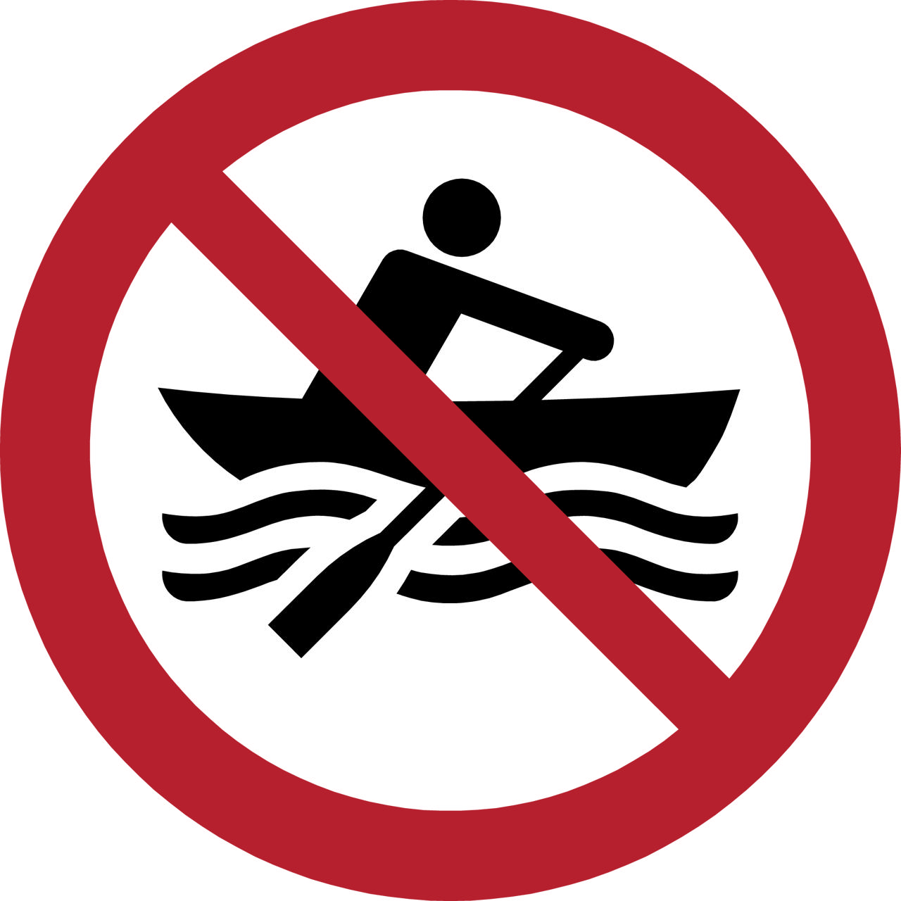 Pictogram bordje Verboden voor handmatig aangedreven vaartuigen, 200 mm