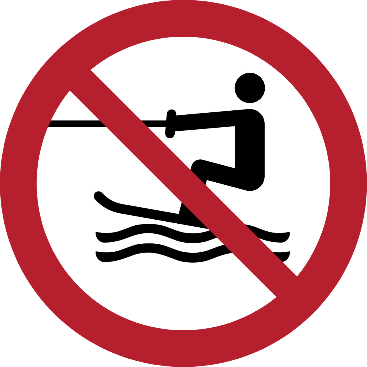 Pictogram bordje Verboden voor voortgesleepte wateractiviteiten, 200 mm