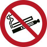 Pictogram bordje verboden om te roken/vapen, 300 mm