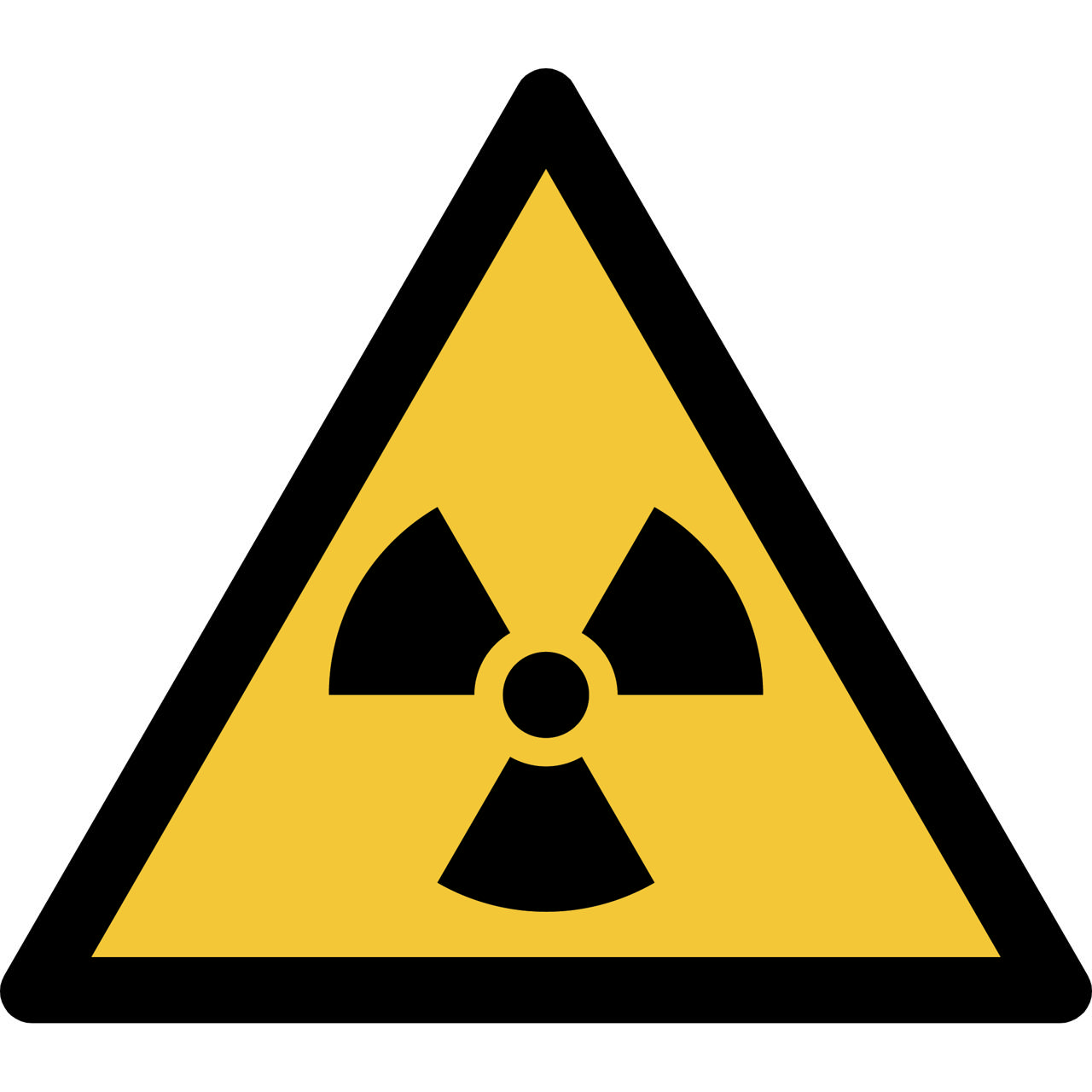 Pictogram bordje Waarschuwing: radio-actief materiaal, 150 x 133 mm