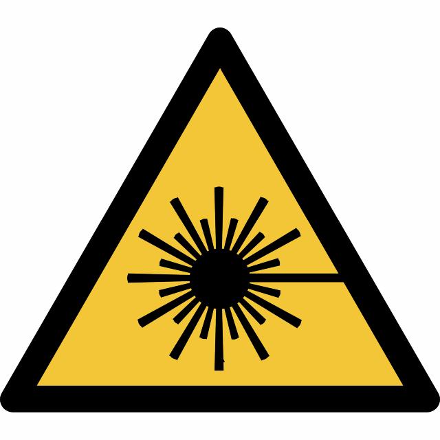 Pictogram bordje Waarschuwing: laserstralen, 150 x 133 mm