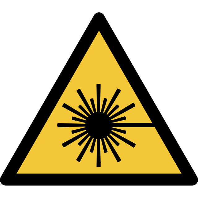 Pictogram bordje Waarschuwing: laserstralen, 200 x 176 mm