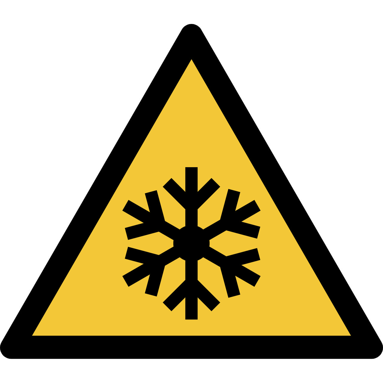 Pictogram bordje Waarschuwing: lage temperaturen, 150 x 133 mm