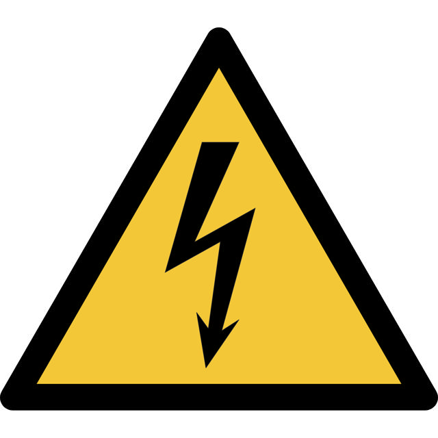 Pictogram bordje Waarschuwing: elektrische spanning, 200 x 176 mm