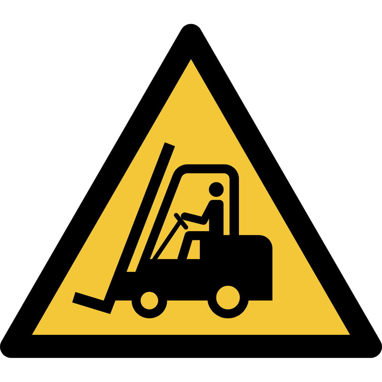 Pictogram bordje Waarschuwing: transportvoertuigen, 150 x 133 mm