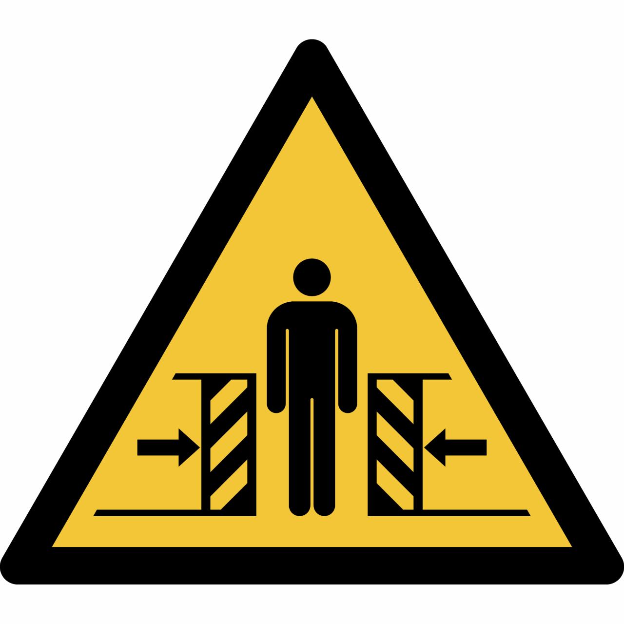 Pictogram bordje Waarschuwing: knelgevaar, 150 x 133 mm