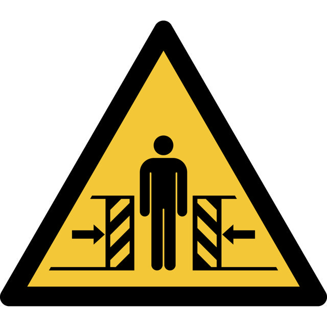 Pictogram bordje Waarschuwing: knelgevaar, 200 x 176 mm