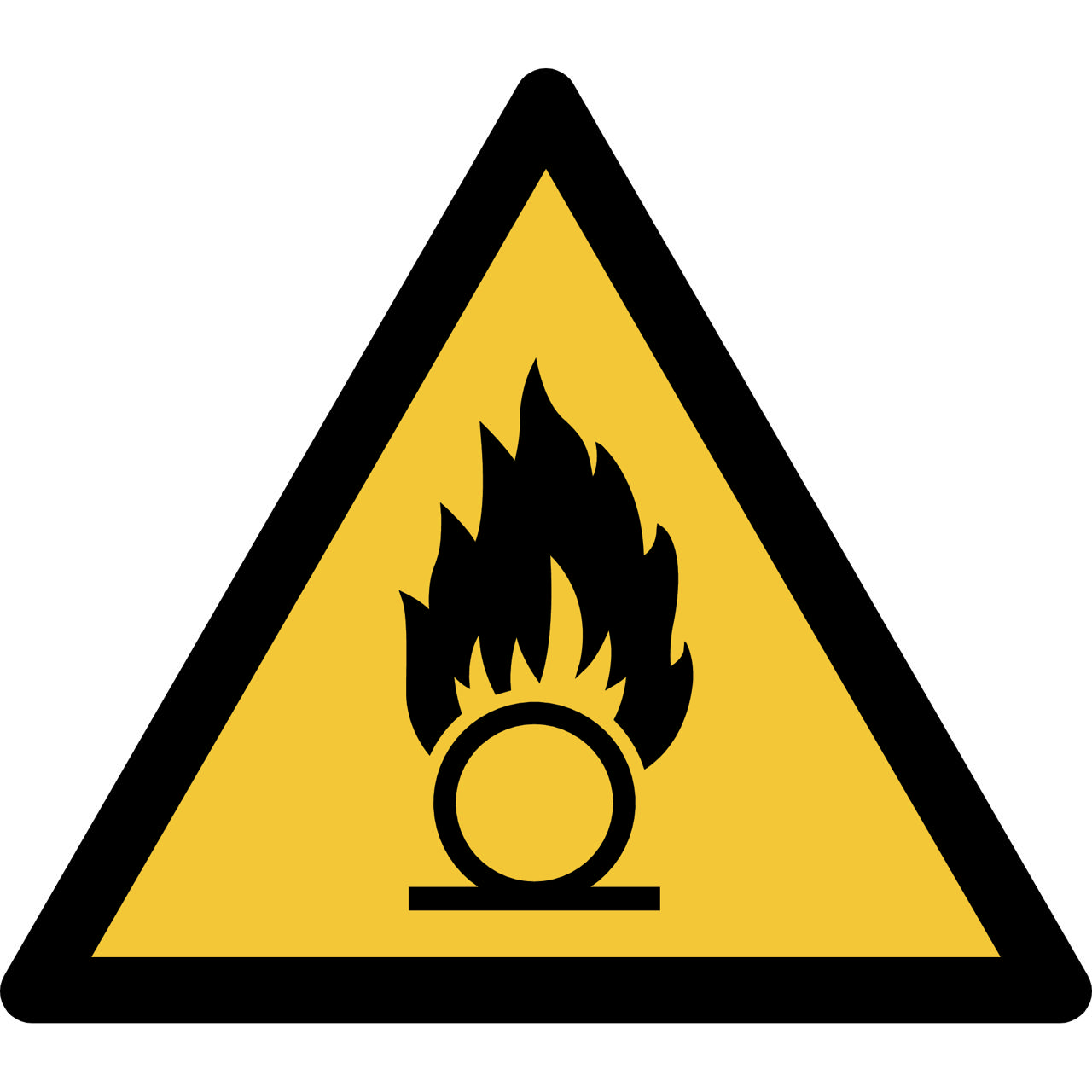 Pictogram bordje Waarschuwing: oxiderende stoffen, 150 x 133 mm