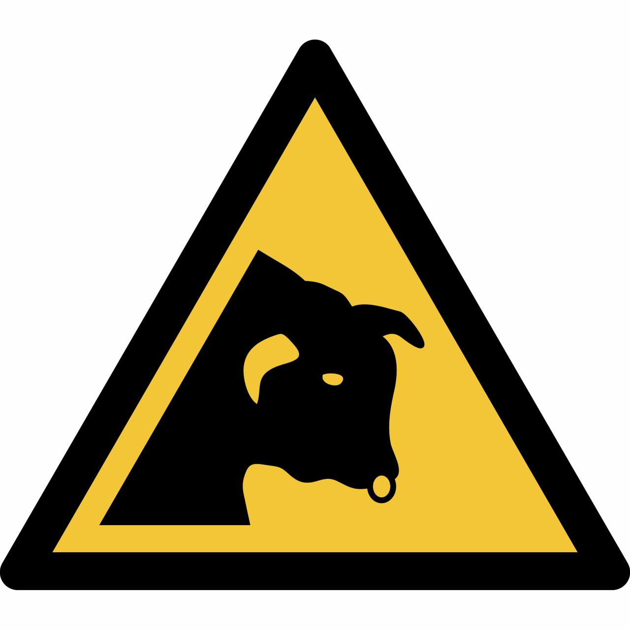 Pictogram bordje Waarschuwing: stier, 150 x 133 mm