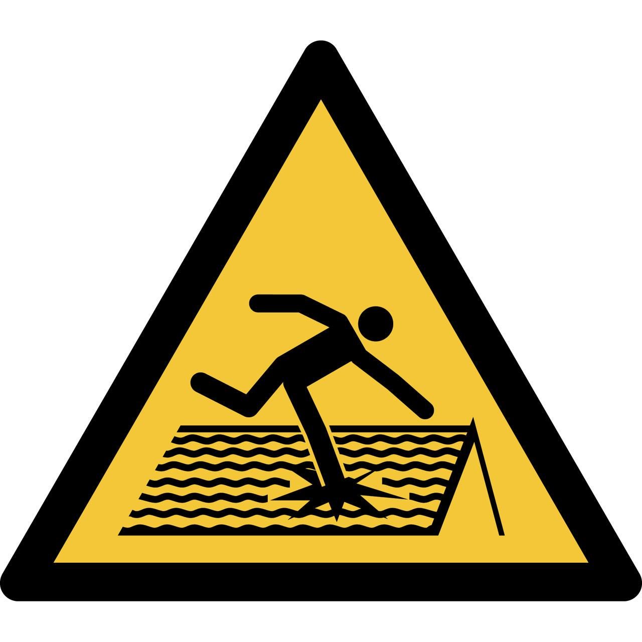 Pictogram bordje Waarschuwing: breekbaar dak, 150 x 133 mm