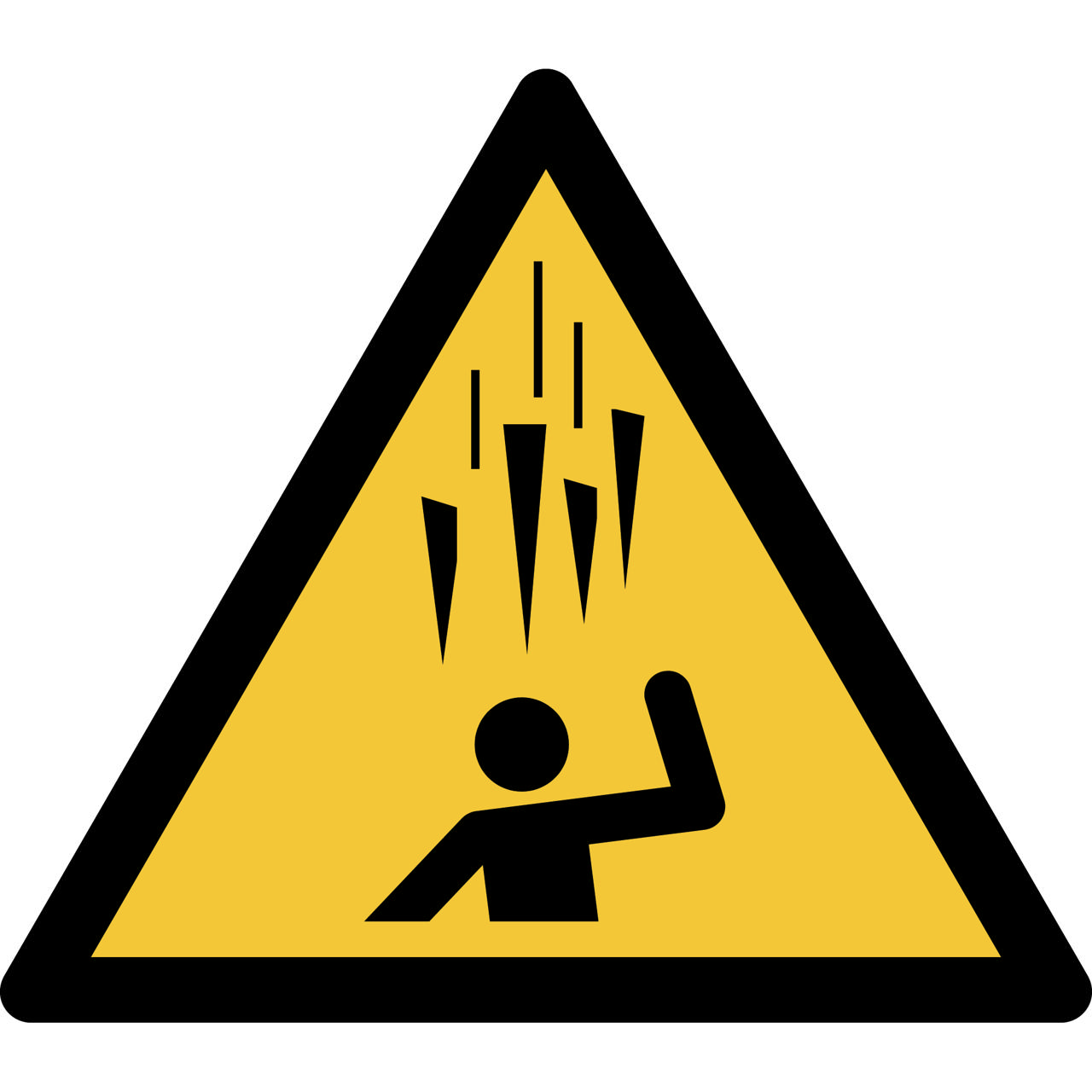 Pictogram bordje Waarschuwing: vallende ijspegels, 150 x 133 mm