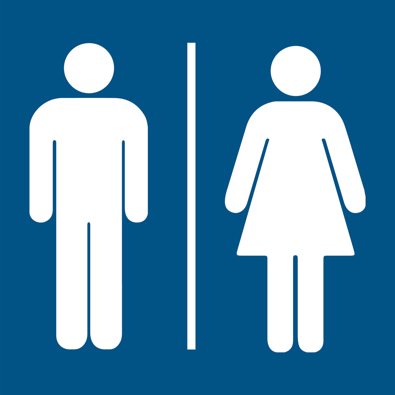 Pictogram Toilet heren en dames, 100 x 100 mm