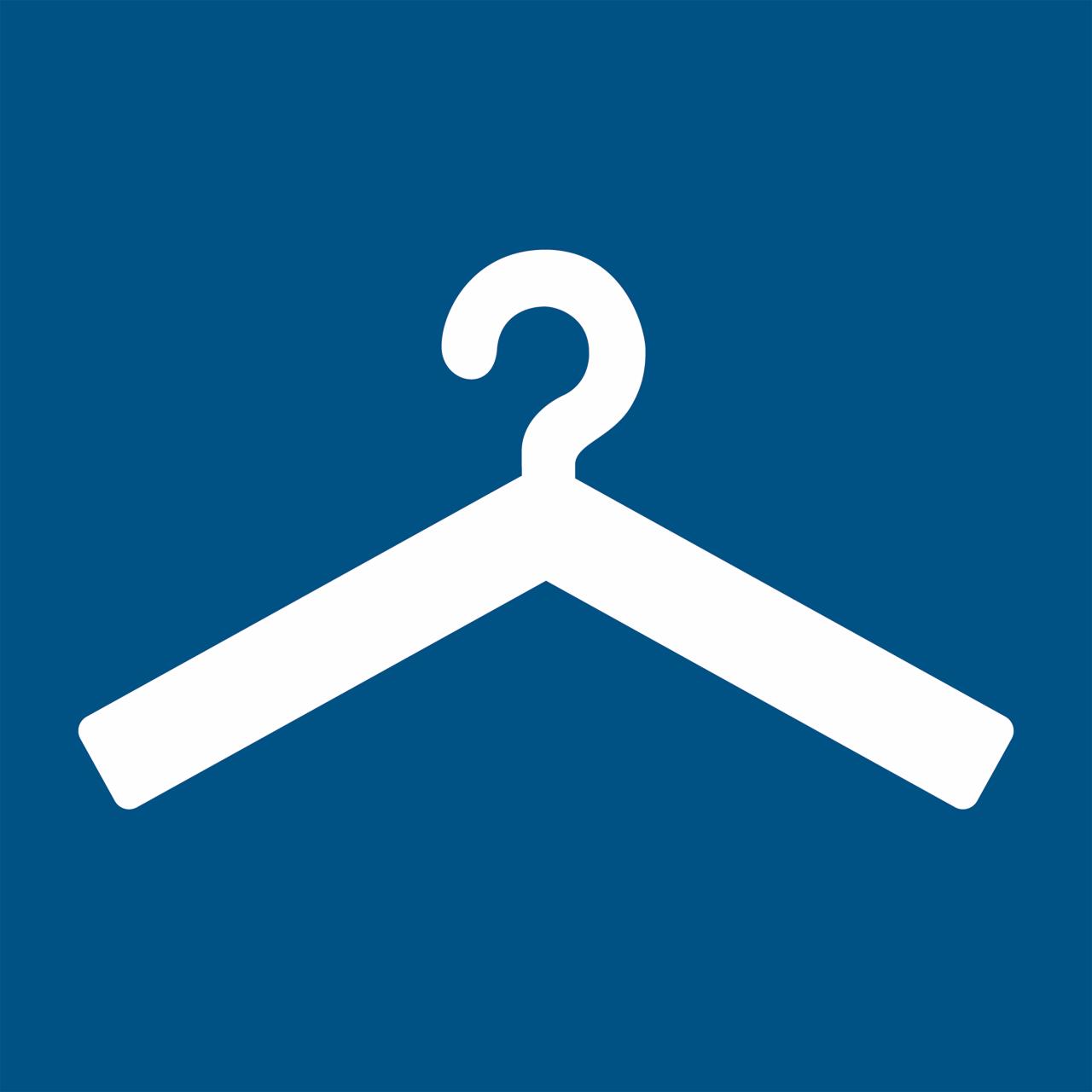 Pictogram Garderobe , 200 x 200 mm