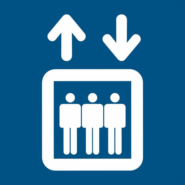 Pictogram Lift omhoog en omlaag, 100 x 100 mm