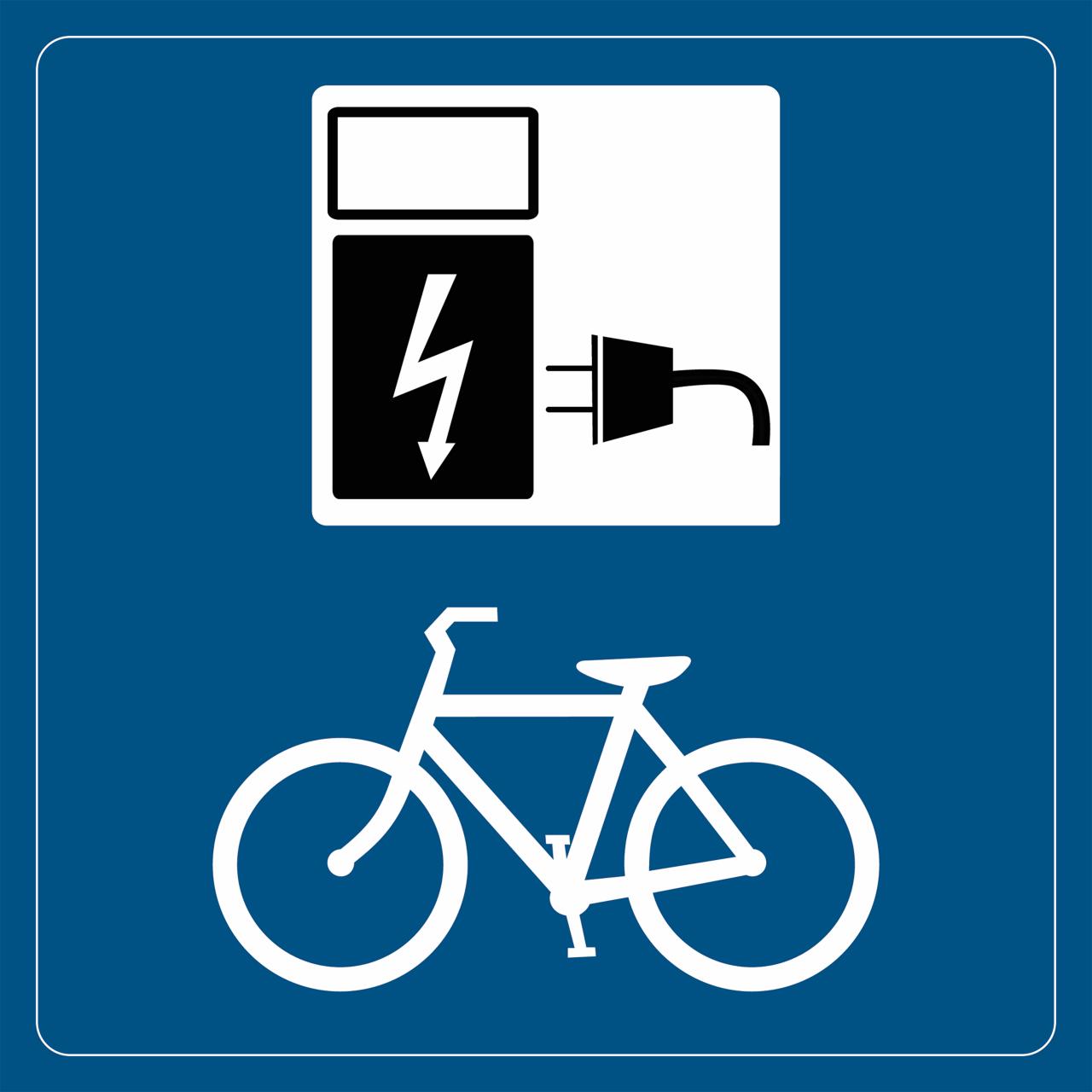 Pictogram Oplaadpunt-fiets , 100 x 100 mm