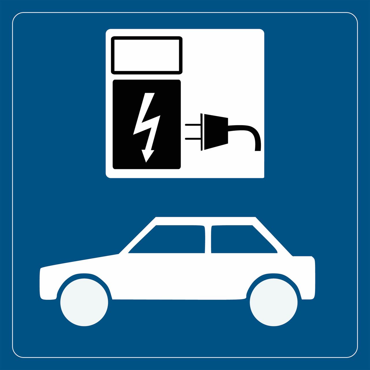 Pictogram Oplaadpunt-auto , 100 x 100 mm