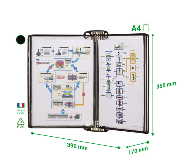 Tarifold Pro wand zichtpanelensysteem, A4, 5 zichtpanelen