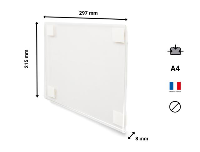 Zelfklevende acryl informatiehouder, permanent, A4 - staand/liggend