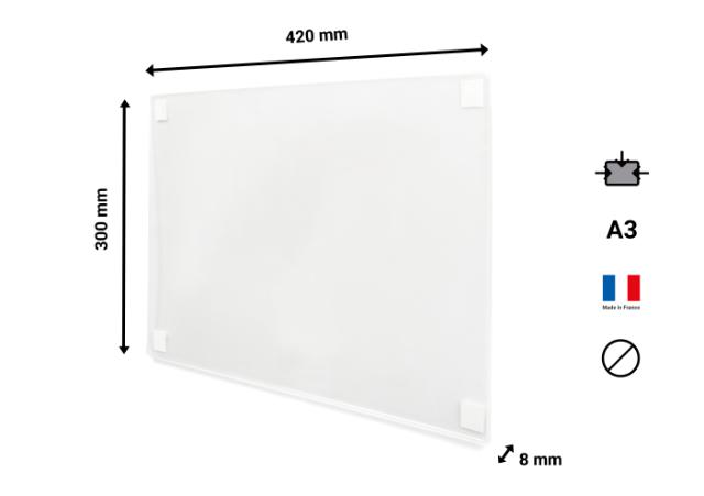 Zelfklevende acryl informatiehouder, permanent, A3 - staand/liggend