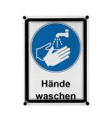 Acrylic wand informatiehouder met A4 magneto displayframe, verticaal/horizontaal