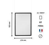 Acrylic hangende informatiehouder met A1 Magneto displayframe, verticaal/horizontaal