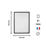 Acryl hangende informatiehouder met A1 Magneto display frame, staand/liggend