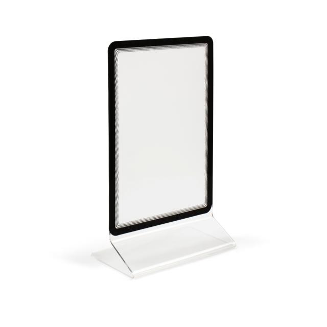 Acryl T-standaard med A4 Magneto display frame, dubbelzijdig, staand