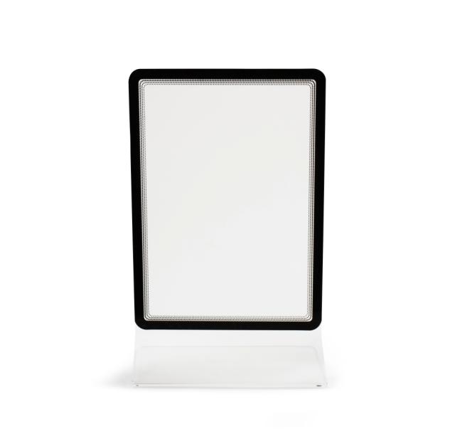 Acryl T-standaard med A4 Magneto display frame, dubbelzijdig, staand