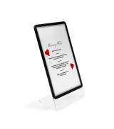 Acryl L-standaard med A4 Magneto display frame, staand/liggend