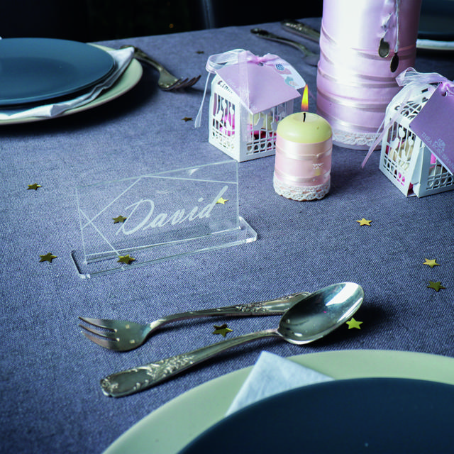 Aanpasbare acryl tafelkaart, rechthoek