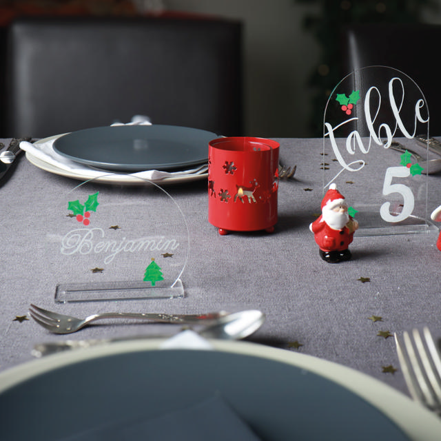 Aanpasbare acryl tafelkaart, rond