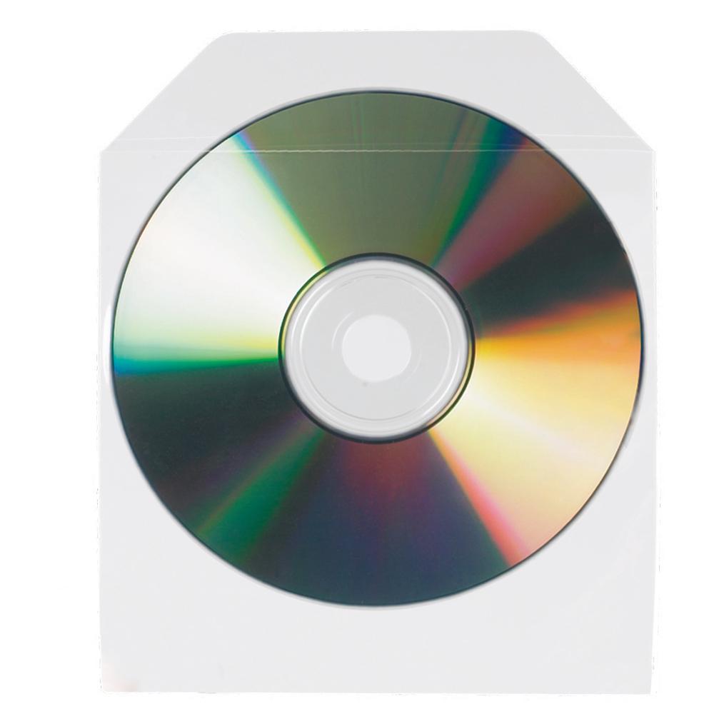 CD/DVD opbertassen, met klep, 125x128 mm