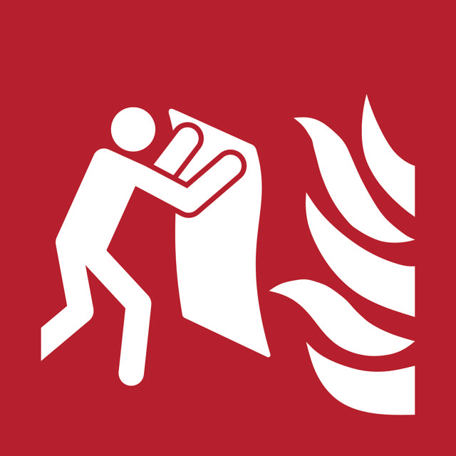 Pictogram bordje Brandblusdeken