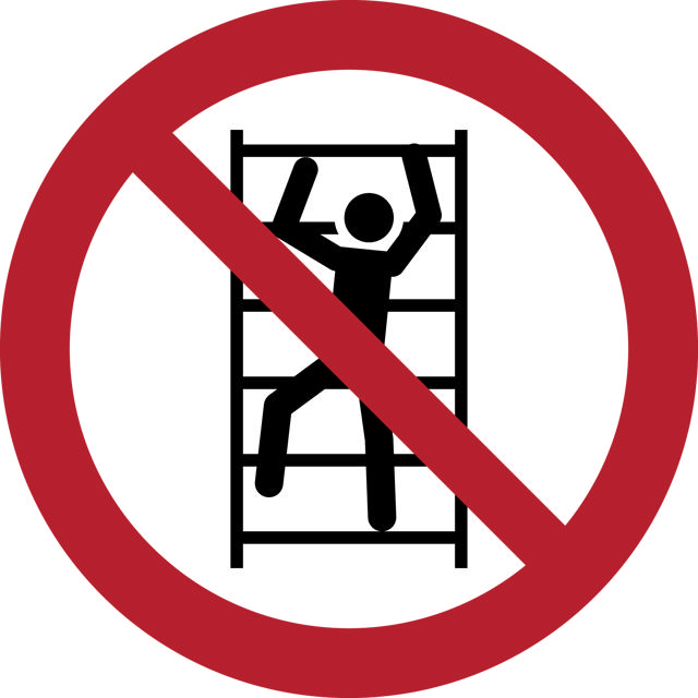 Pictogram bordje Klimmen verboden