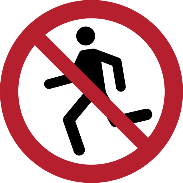 Pictogram bordje Verboden te rennen