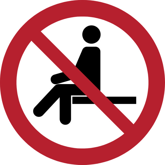 Pictogram bordje Verboden plaats te nemen