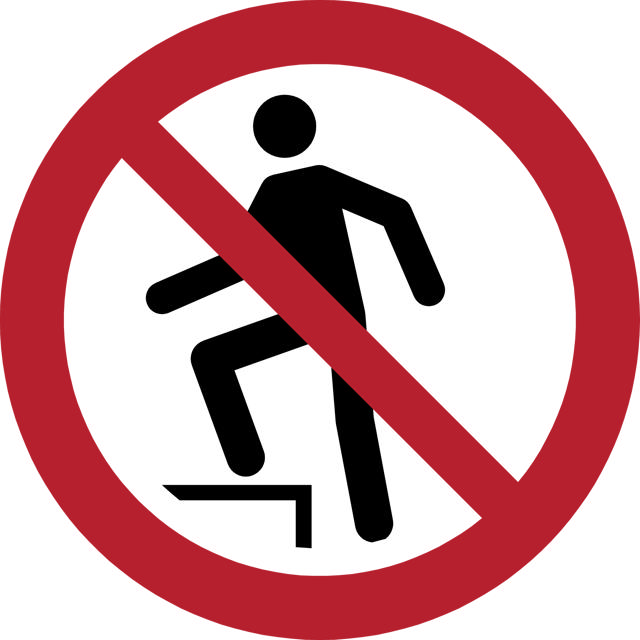Pictogram bordje Opstappen verboden