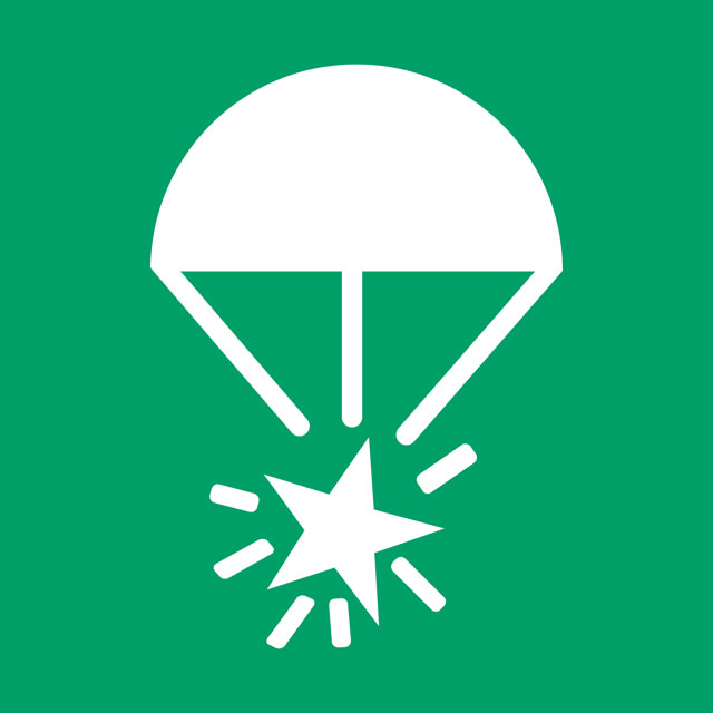Pictogram bordje Lichtsignaal aan parachute