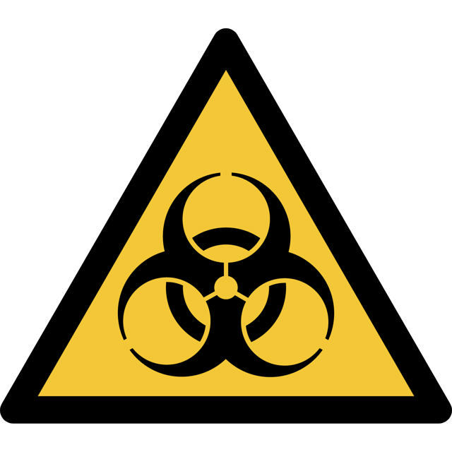 Pictogram bordje Waarschuwing: biologisch gevaar