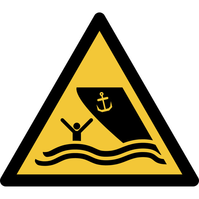 Pictogram bordje Waarschuwing: vaargebied