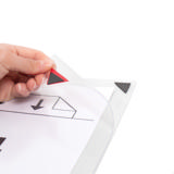 Kang Easy Clic zelfklevende presenteerhoes, herpositioneerbaar, A4, rode hoek