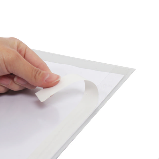 Kang Easy Clic zelfklevende presenteerhoes, herpositioneerbaar, A4, rode hoek