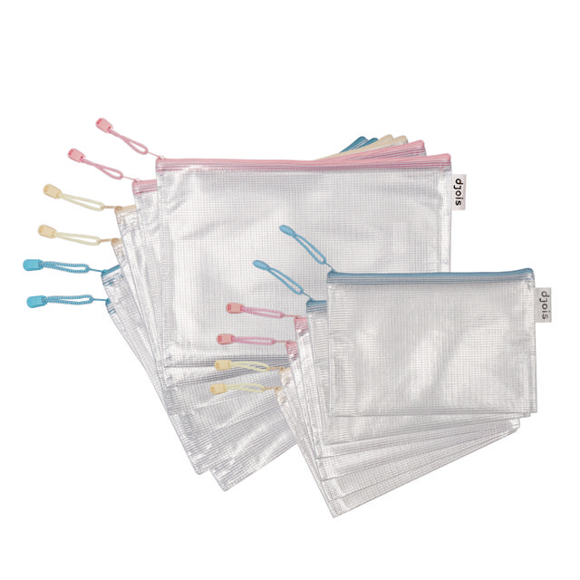 Pastelkleurige Zipper Opbergtas met rits, A4